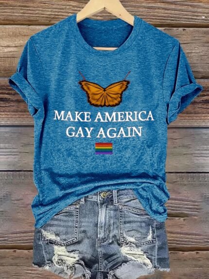 Women's Make America Gay Again  Printed T-Shirts